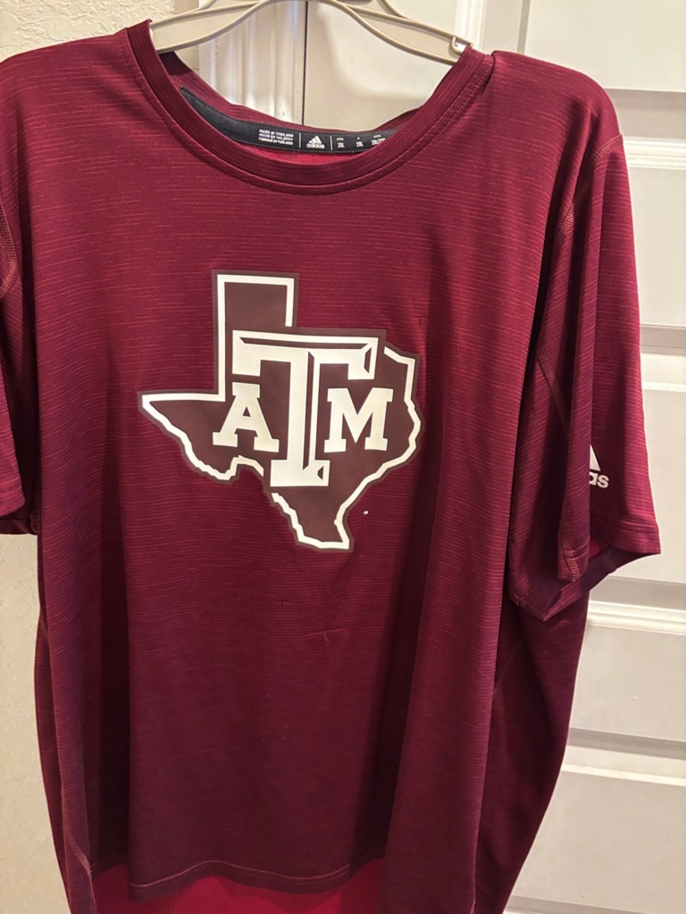 adidas Maroon Texas A&M Logo Tee